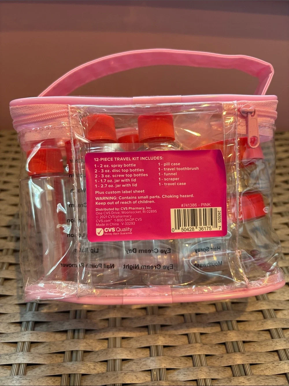 CVS Pop-arazzi 12-Piece Travel Kit - Clear Pink Carry Case NWT